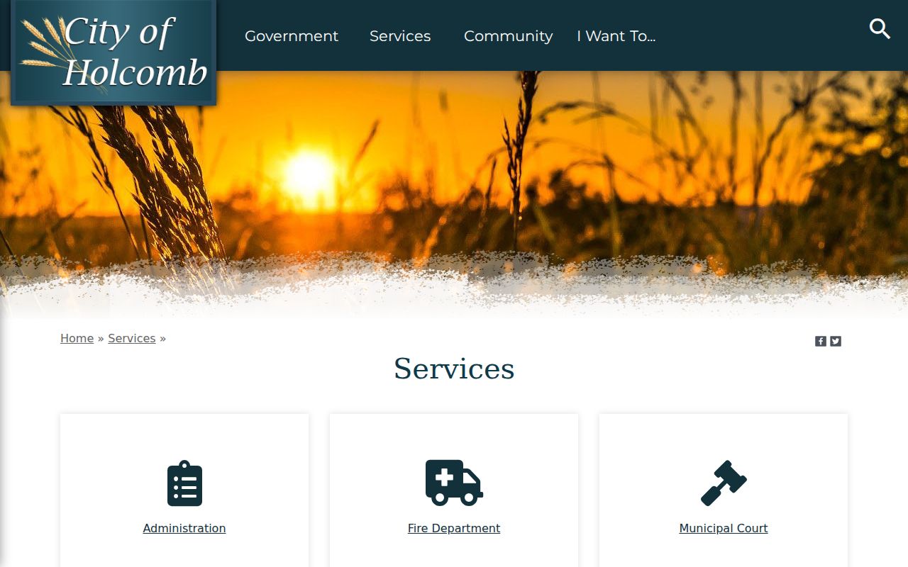 Official Holcomb municipal information page